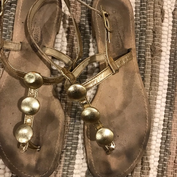 Vintage 1970’s Kraus Originals gold man made leather sandals. Size 6. GUC - Picture 8 of 9